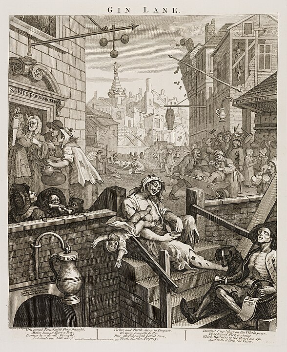 Gin Lane by William Hogarth.