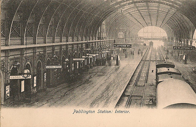 Paddington Station in the Victorian era.