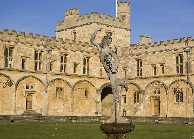 This statue of Mercury in the Tom Quad of Christ Church College in Oxford is a copy of one by Giovanni da Bologna, and was given in 1928.