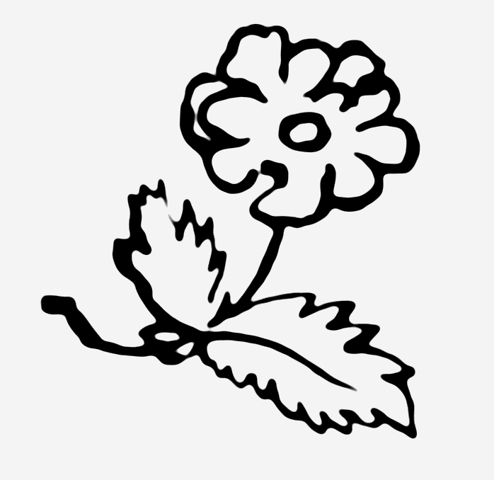 A drawing of a flower