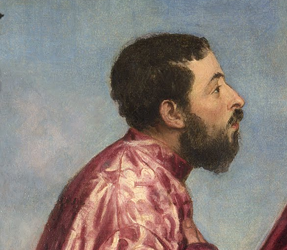 An example of a pentimento in the painting Portrait of the Vendramin Family by Titian.